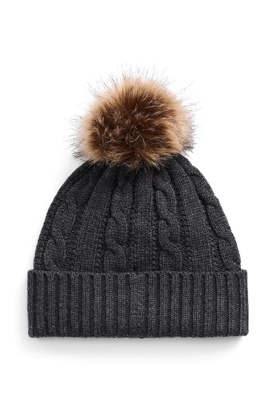 Lauren Ralph Lauren czapka z domieszką wełny 454960081 szary AW24
