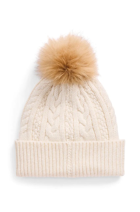 Čepice z vlněné směsi Lauren Ralph Lauren 454960084 béžová AW24