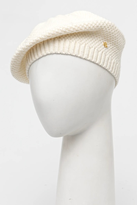 Baret z vlněné směsi Lauren Ralph Lauren s příměsí vlny béžová 454960091