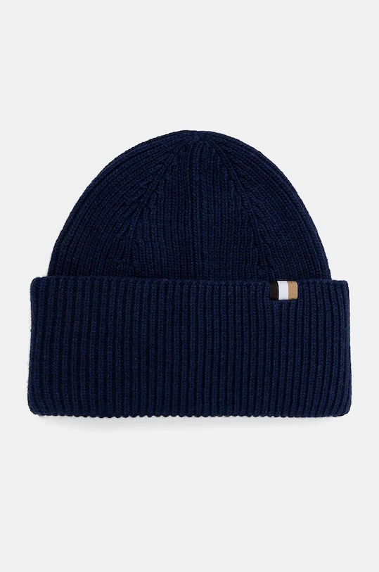 Шапка с примесью шерсти BOSS с добавлением шерсти голубой 50497808