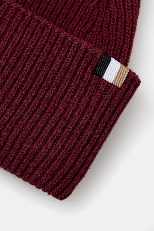Akcesoria BOSS czapka z domieszką wełny 50497808 bordowy