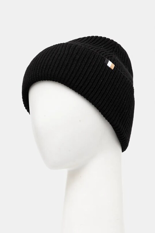 Шапка с примесью шерсти BOSS 50497808 чёрный AW24