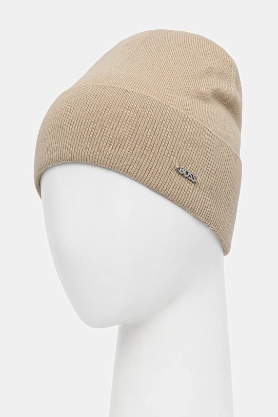 Вовняна шапка BOSS 50524276 бежевий AW25