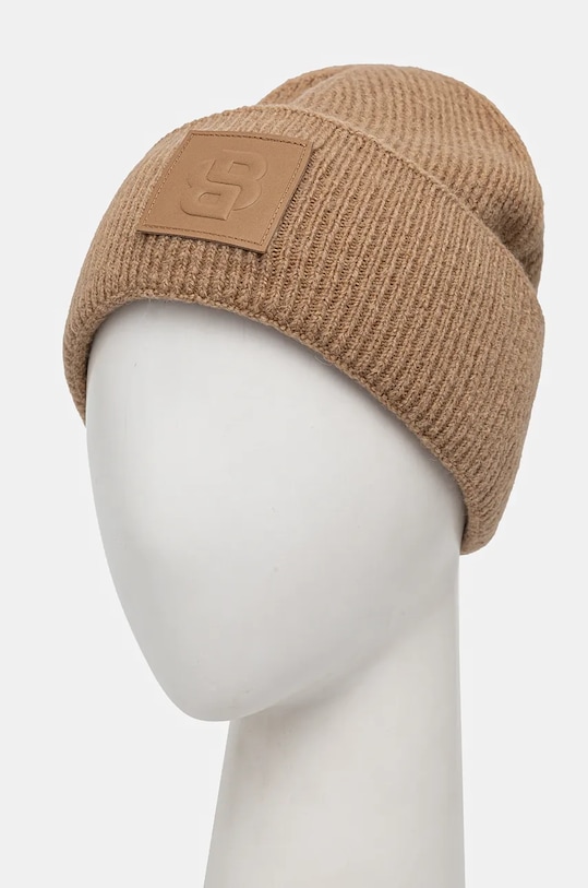 Шапка з домішкою вовни BOSS 50524277 бежевий AW24