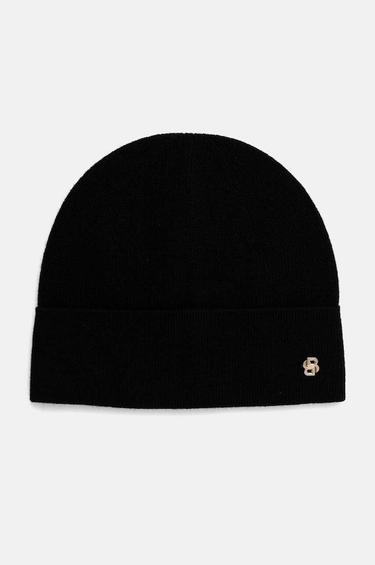 BOSS czapka kaszmirowa wełna czarny 50524288