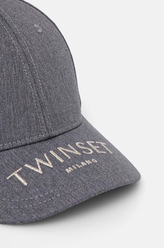 Twinset șapcă de baseball din bumbac 242TO5410 gri AW24