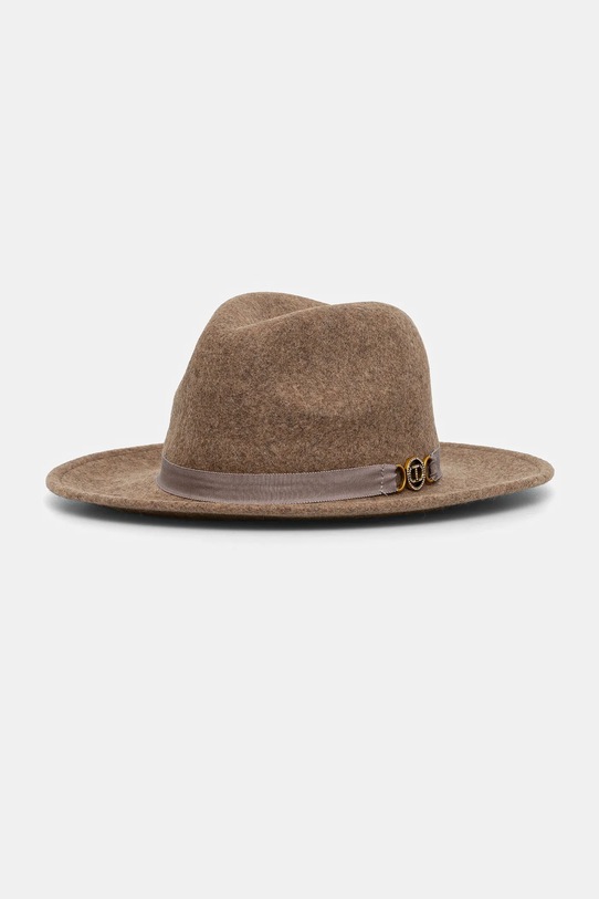 Vuneni šešir Twinset bez uzorka bež 242TO5200
