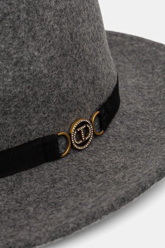 Vlnený klobúk Twinset 242TO5200 sivá AW24