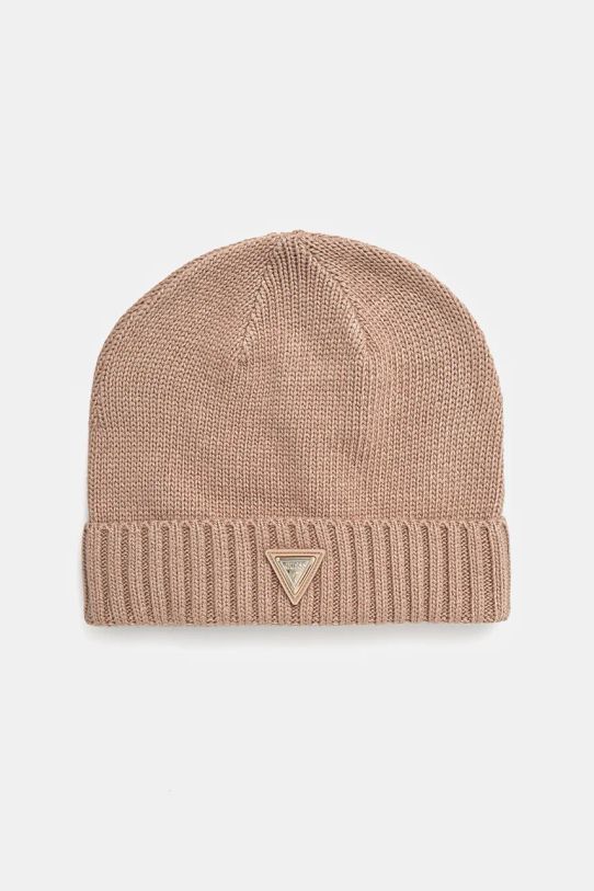 Guess czapka z domieszką wełny BEANIE z domieszką wełny beżowy V4BZ08.Z39B0