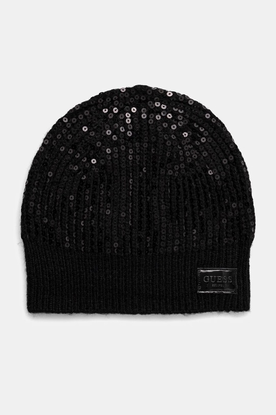 Guess caciula din amestec de lana RILEY imprimeu negru W4BZ26.Z3J92