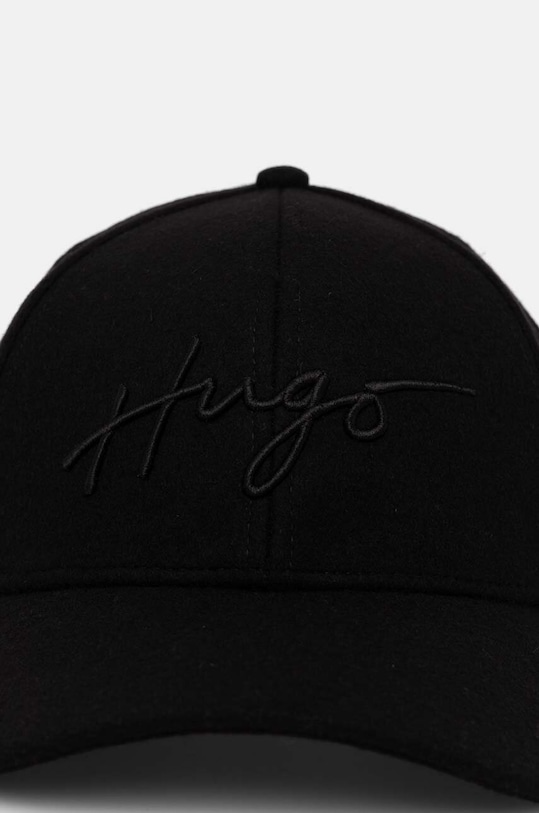 HUGO gyapjú siltes sapka 50524715 fekete AW24