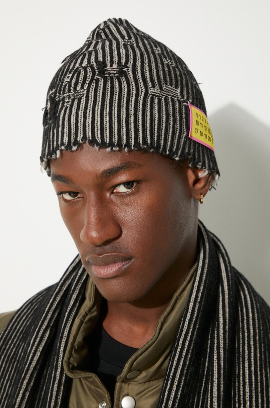 MM6 Maison Margiela wool beanie black S62TB0004.M13076