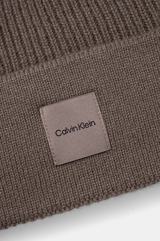 Akcesoria Calvin Klein czapka wełniana K60K612584 szary