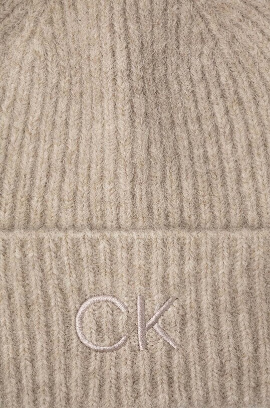 Вовняна шапка Calvin Klein K60K612586 бежевий AW24