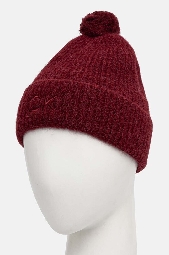 Шерстяная шапка Calvin Klein K60K612586 бордо AW24
