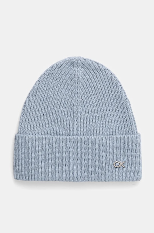 Calvin Klein gyapjú sapka sima kék K60K612592