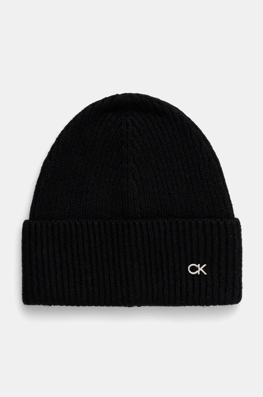 Vlněná čepice Calvin Klein vlna černá K60K612592