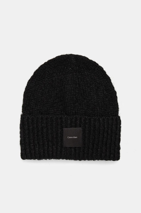 Шапка з домішкою вовни Calvin Klein з додаванням вовни чорний K60K612593