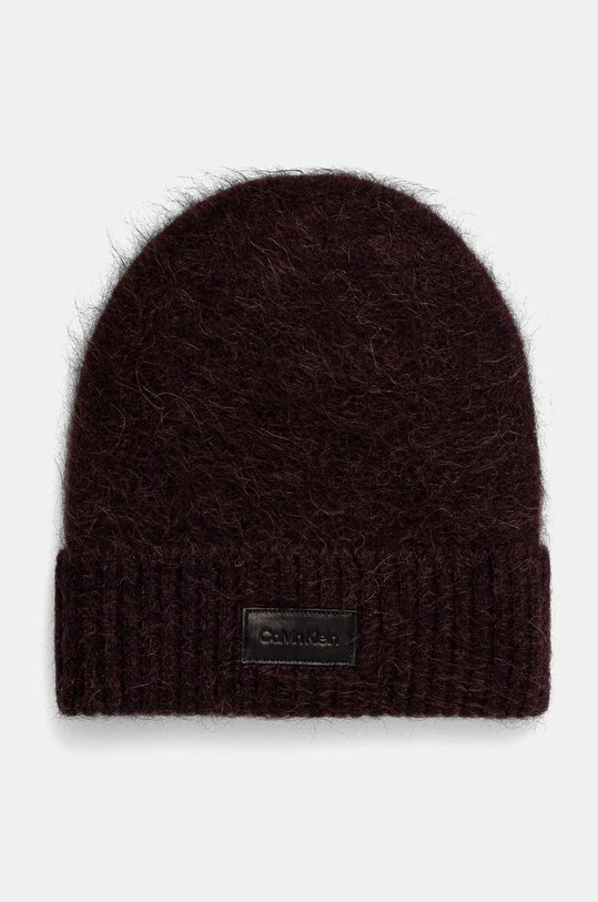 Шерстяная шапка Calvin Klein шерсть бордо K60K612594