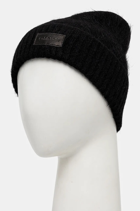 Μάλλινο σκουφί Calvin Klein K60K612594 μαύρο AW24
