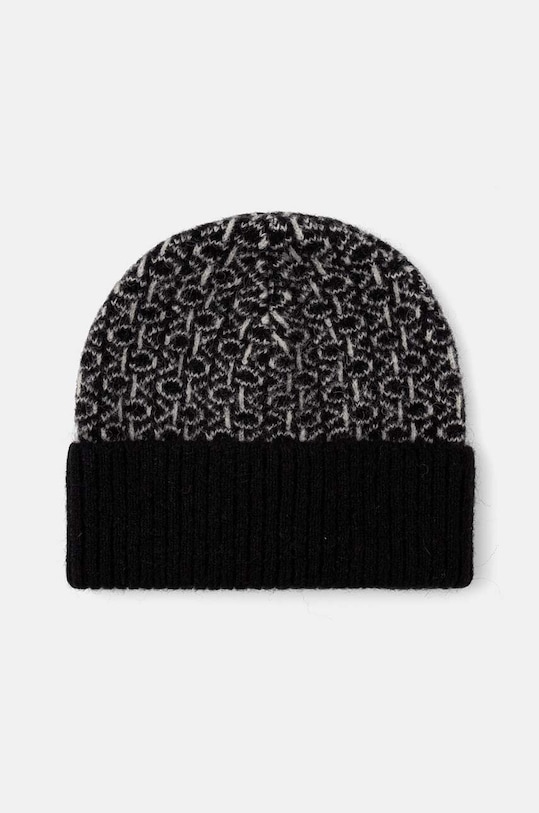 Вовняна шапка Calvin Klein вовна чорний K60K612595
