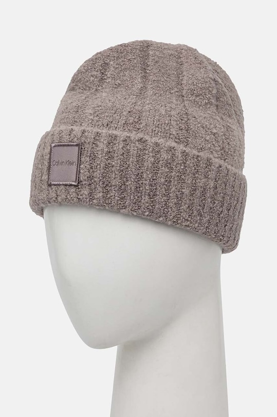Kapa s dodatkom vune Calvin Klein K60K612596 siva AW24