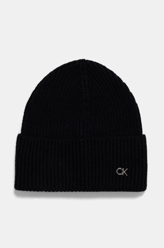 Calvin Klein czapka i szalik wełniany K60K612621 czarny AW24