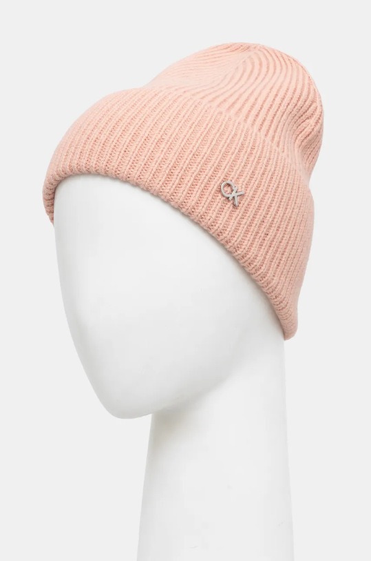 Volnena kapa in naglavni trak Calvin Klein roza K60K612622