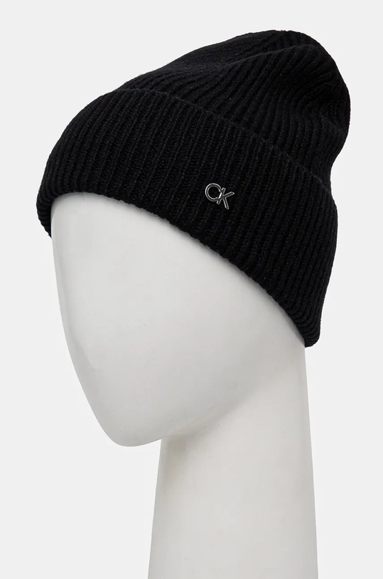 Čepice a vlněná čelenka Calvin Klein černá K60K612622