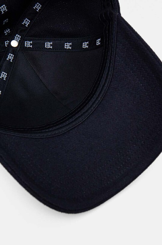 Tommy Hilfiger czapka z daszkiem z domieszką wełny granatowy AW0AW16620