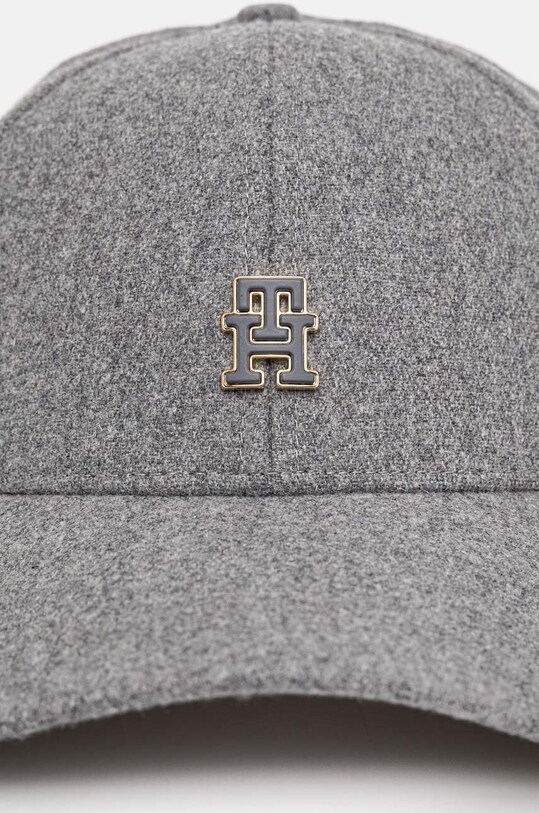 Tommy Hilfiger czapka z daszkiem z domieszką wełny AW0AW16620 szary AW24