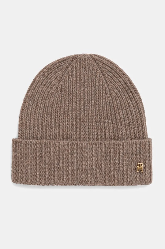 Kapa od kašmira Tommy Hilfiger bez uzorka smeđa AW0AW16623