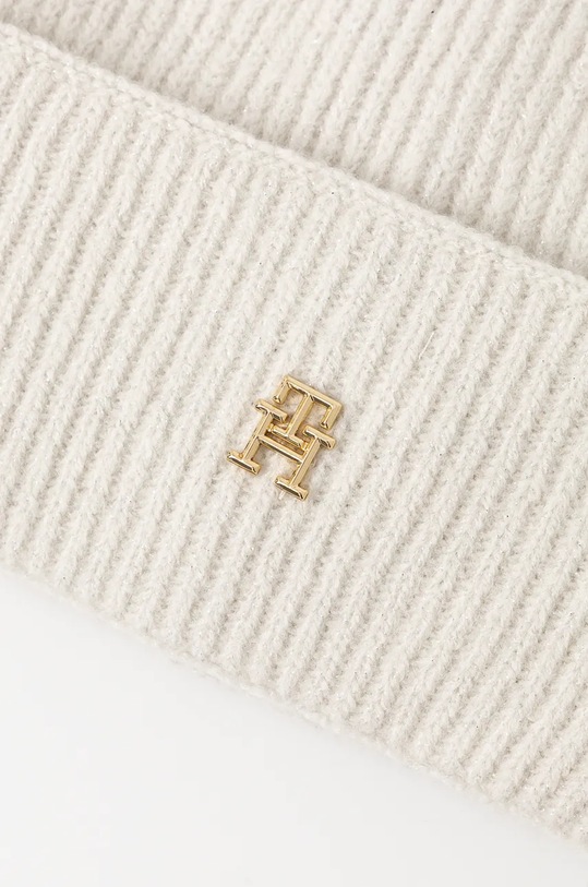 Akcesoria Tommy Hilfiger czapka z domieszką wełny AW0AW16628 beżowy
