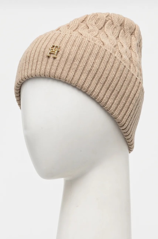 Accesorii Tommy Hilfiger caciula de lana AW0AW16629 bej