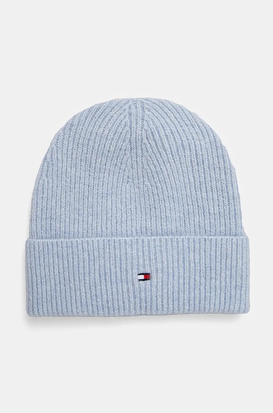 Kapa s dodatkom vune Tommy Hilfiger bez uzorka plava AW0AW16633
