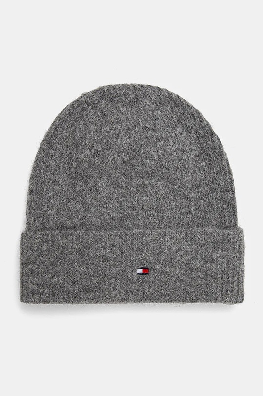 Kapa s dodatkom vune Tommy Hilfiger bez uzorka siva AW0AW16633