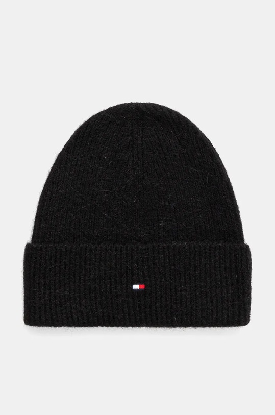 Kapa s dodatkom vune Tommy Hilfiger bez uzorka crna AW0AW16633
