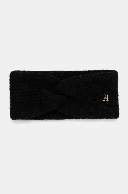Traka s primjesom vune Tommy Hilfiger s dodatkom vune crna AW0AW16635