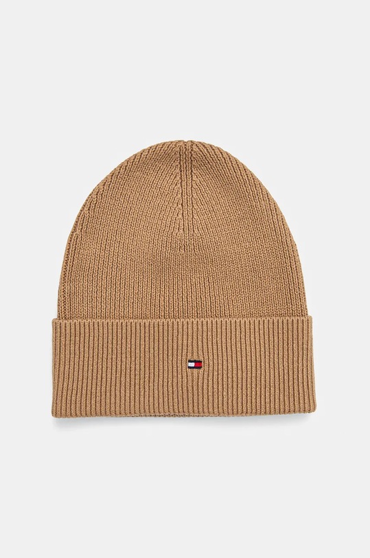 Шапка с кашмир Tommy Hilfiger с вълна кафяв AW0AW16637