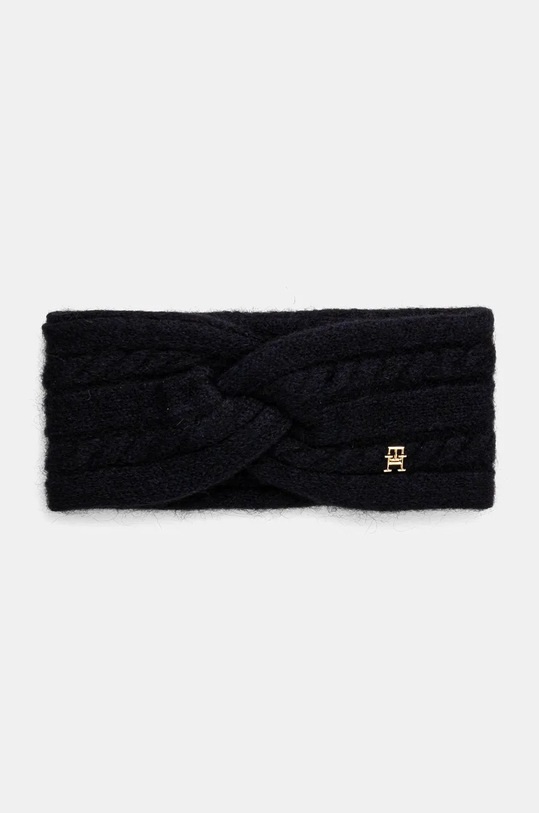Traka za glavu od mješavine vune Tommy Hilfiger s dodatkom vune mornarsko plava AW0AW16971