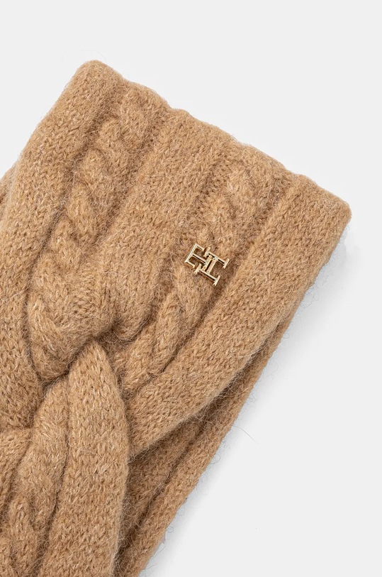 Čelenka s příměsí vlny Tommy Hilfiger AW0AW16971 béžová AW24