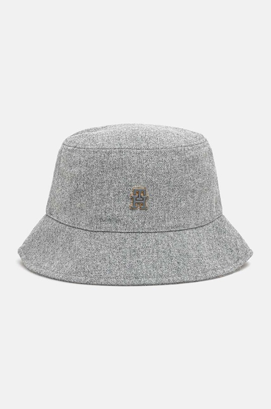 Klobúk s prímesou vlny Tommy Hilfiger melanž sivá AW0AW17123