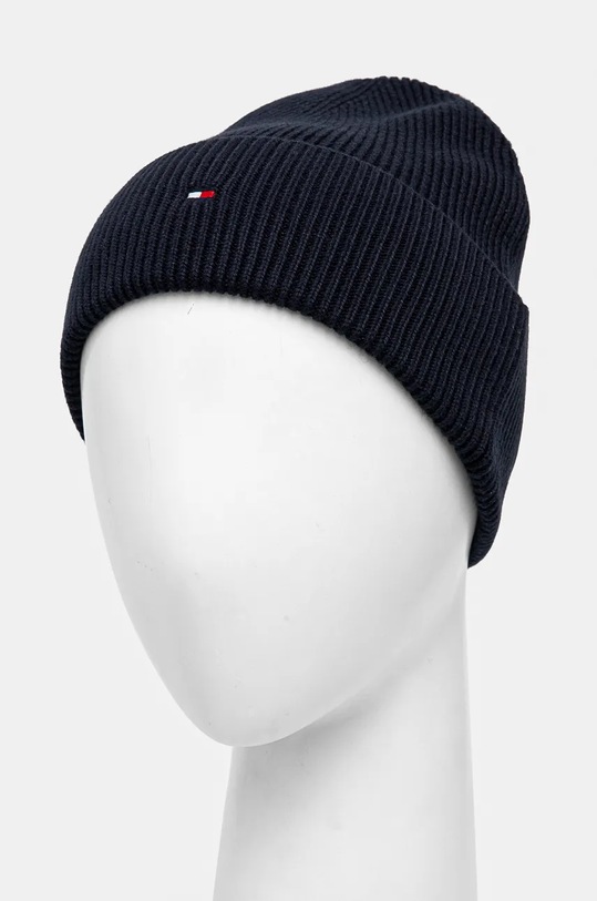 Čepice a rukavice s příměsí kašmíru Tommy Hilfiger námořnická modř AW0AW17094