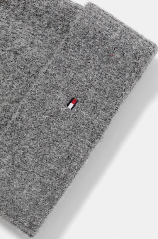 Vlněná čepice a šála Tommy Hilfiger šedá AW0AW17124