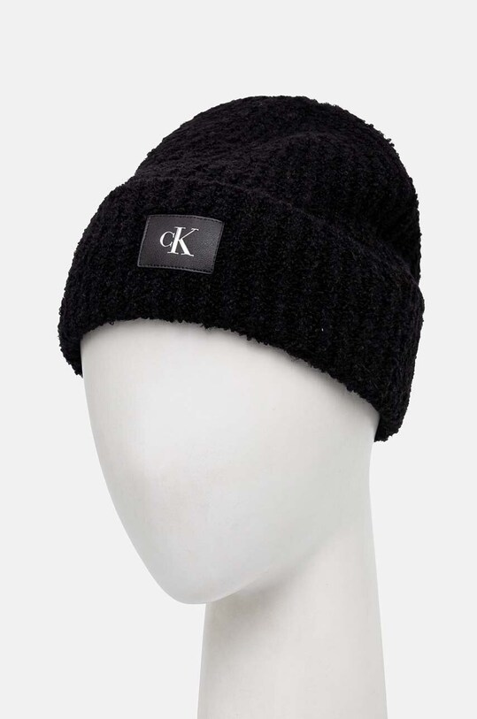 Вовняна шапка Calvin Klein Jeans K60K612652 чорний AW24