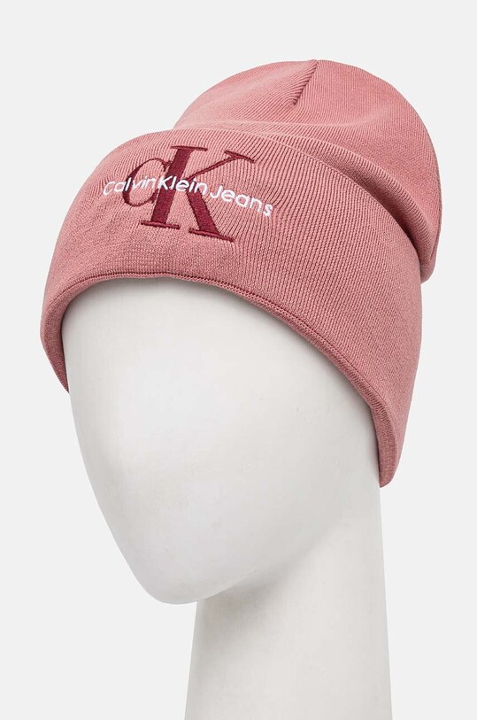 Хлопковая шапка Calvin Klein Jeans K60K612668 розовый AW24