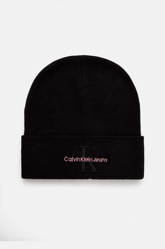 Хлопковая шапка Calvin Klein Jeans аппликация чёрный K60K612668