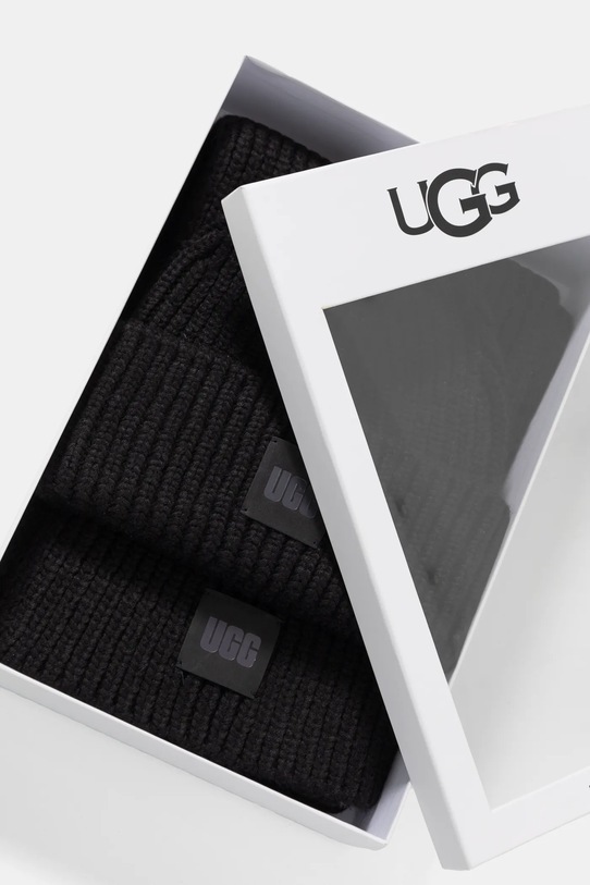 UGG czapka i szalik z domieszką wełny 101733 czarny