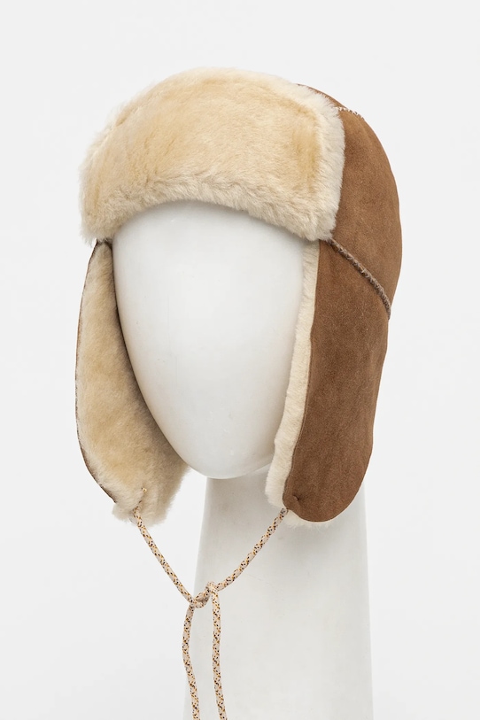 Semišová čepice UGG středně silná hnědá 100922