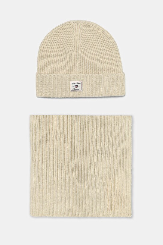 Gant cappello e sciarpa di lana lana beige 4998015